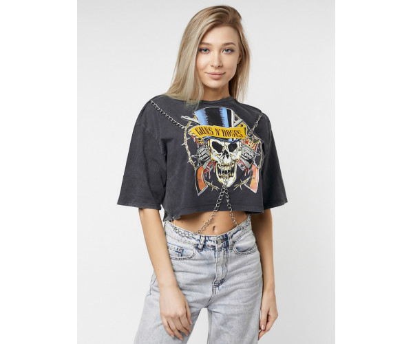 Топ футболка женская серого цвета 76012Sr