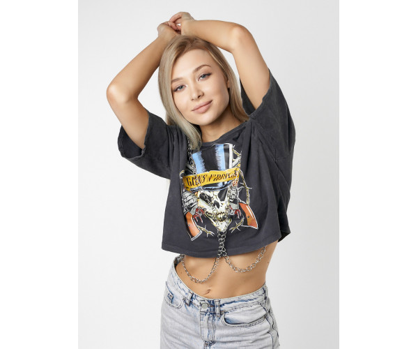 Топ футболка женская серого цвета 76012Sr