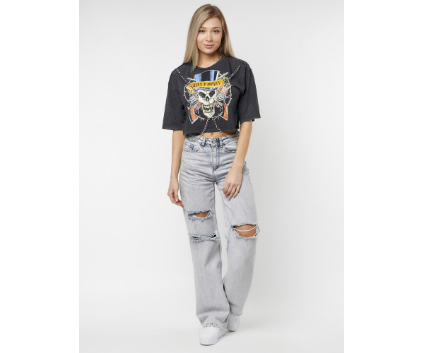 Топ футболка женская серого цвета 76012Sr