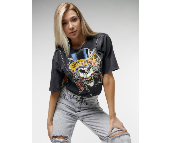 Топ футболка женская серого цвета 76012Sr