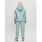 Трикотажный спортивный костюм женский с начесом бирюзового цвета 1084Br