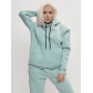 Трикотажный спортивный костюм женский с начесом бирюзового цвета 1084Br