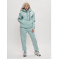 Трикотажный спортивный костюм женский с начесом бирюзового цвета 1084Br