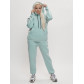 Трикотажный спортивный костюм женский с начесом бирюзового цвета 1084Br