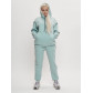 Трикотажный спортивный костюм женский с начесом бирюзового цвета 1084Br