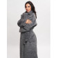 Пальто зимнее женское барашек серого цвета 44002Sr