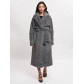 Пальто зимнее женское барашек серого цвета 44002Sr