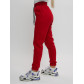 Джоггеры женские на флисе зимние красного цвета 1097Kr