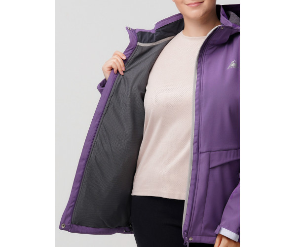 Ветровка  bigsize фиолетового цвета 2032-1F