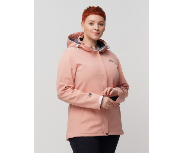 Ветровка  bigsize розового цвета 2034-1R