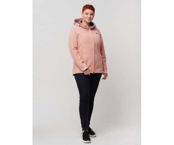 Ветровка  bigsize розового цвета 2034-1R