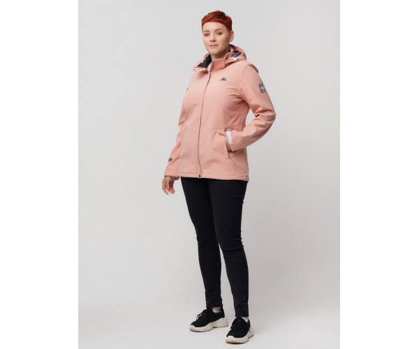 Ветровка  bigsize розового цвета 2034-1R