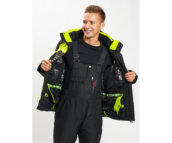 Горнолыжный костюм мужской черного цвета 077012Ch