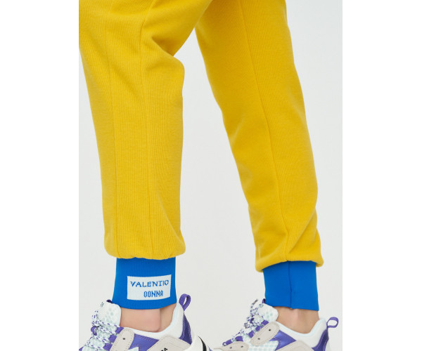 Спортивные брюки женские желтого цвета 1307J