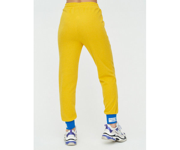 Спортивные брюки женские желтого цвета 1307J