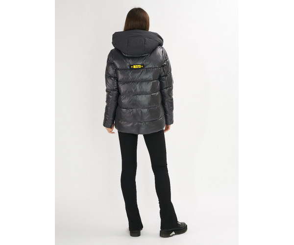 Куртка зимняя big size темно-серого цвета 72117TC