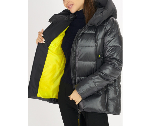 Куртка зимняя big size темно-серого цвета 72117TC