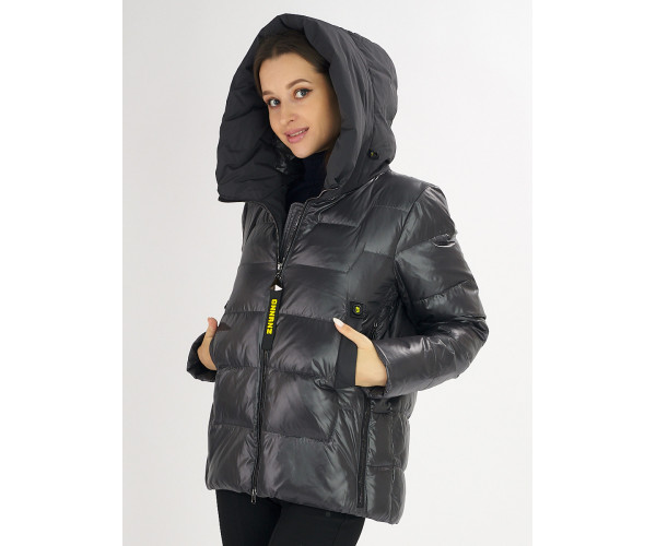 Куртка зимняя big size темно-серого цвета 72117TC