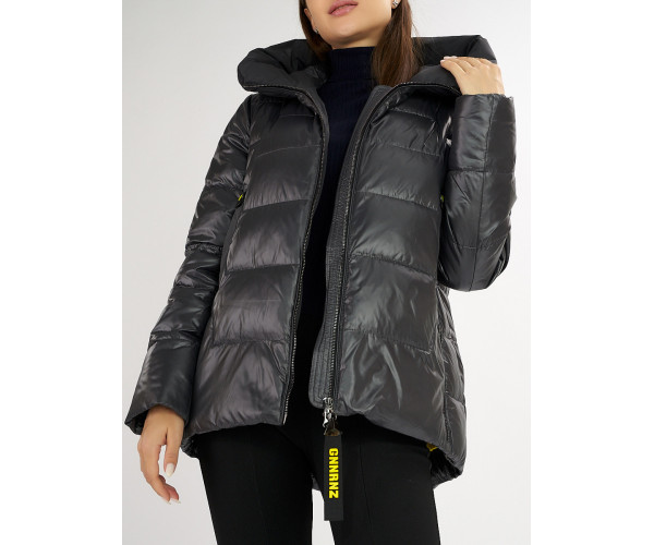 Куртка зимняя big size темно-серого цвета 72117TC