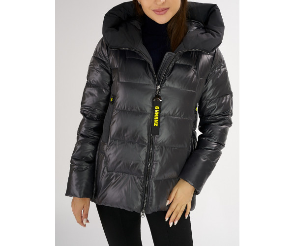 Куртка зимняя big size темно-серого цвета 72117TC