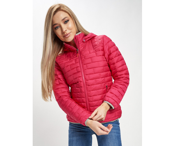 Стеганная куртка розового цвета 33315R