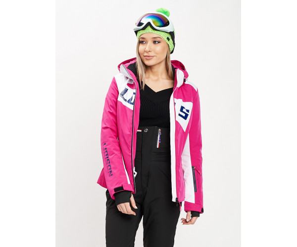 Горнолыжная куртка женская розового цвета 77030R