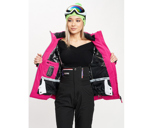 Горнолыжная куртка женская розового цвета 77030R