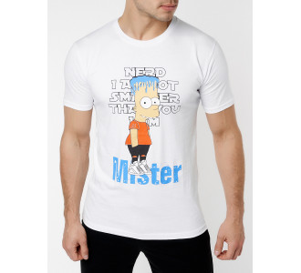 Мужские футболки с принтом белого цвета 221418Bl