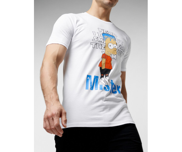 Мужские футболки с принтом белого цвета 221418Bl