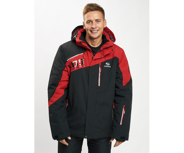 Горнолыжная куртка мужская большого размера красного цвета 77029Kr