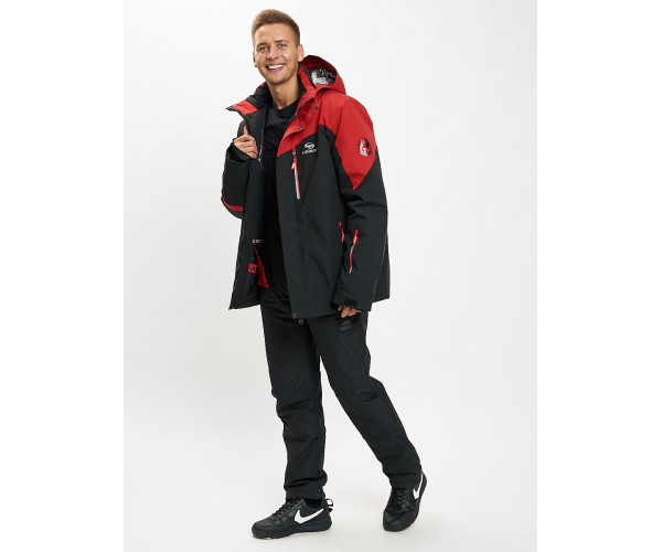 Горнолыжная куртка мужская большого размера красного цвета 77029Kr