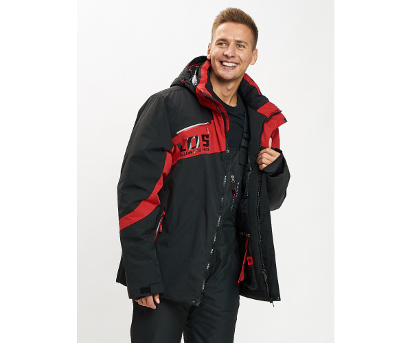 Горнолыжная куртка мужская большого размера красного цвета 77029Kr