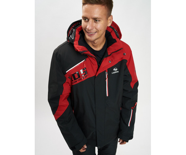 Горнолыжная куртка мужская большого размера красного цвета 77029Kr