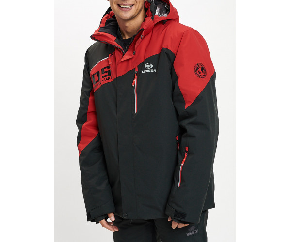 Горнолыжная куртка мужская большого размера красного цвета 77029Kr
