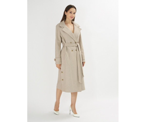 Пальто демисезонное бежевого цвета 42121B