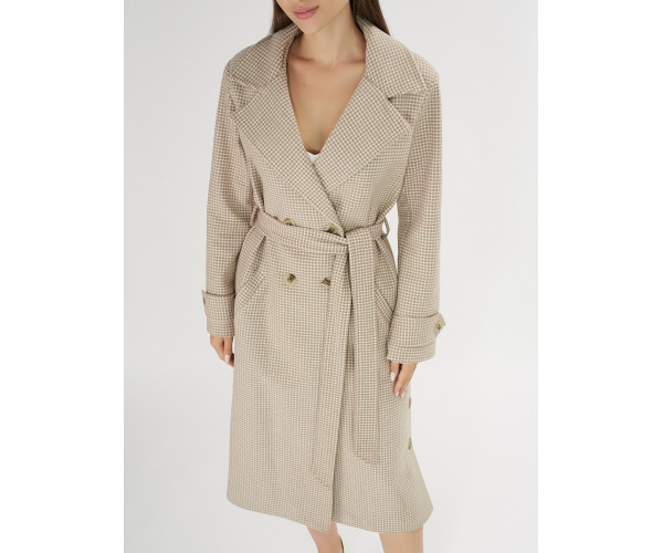 Пальто демисезонное бежевого цвета 42121B