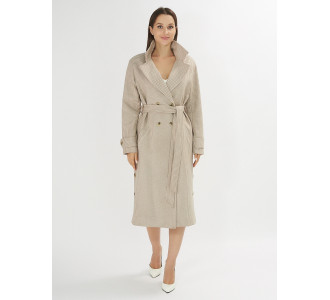 Пальто демисезонное бежевого цвета 42121B