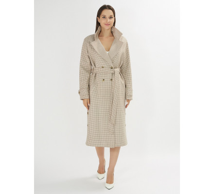 Пальто демисезонное бежевого цвета 42121B