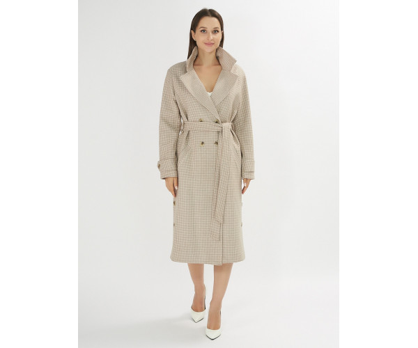 Пальто демисезонное бежевого цвета 42121B