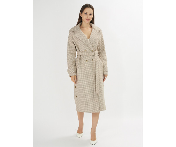 Пальто демисезонное бежевого цвета 42121B