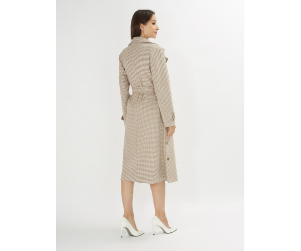 Пальто демисезонное бежевого цвета 42121B