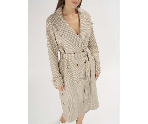 Пальто демисезонное бежевого цвета 42121B