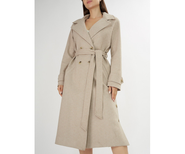 Пальто демисезонное бежевого цвета 42121B