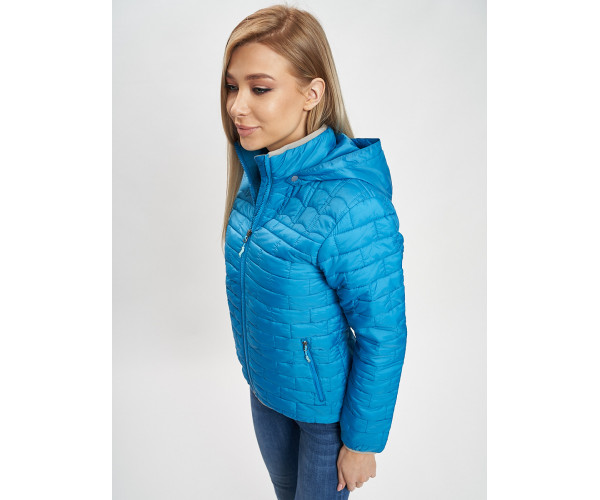 Стеганная куртка синего цвета 33315S