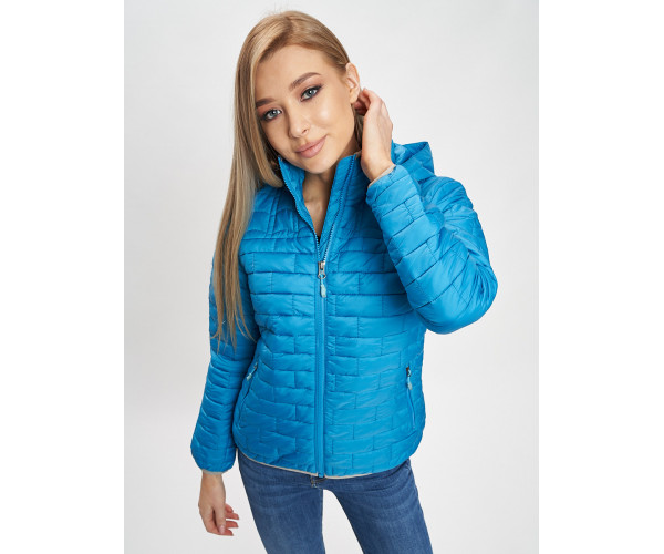 Стеганная куртка синего цвета 33315S