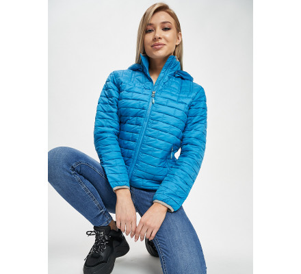Стеганная куртка синего цвета 33315S