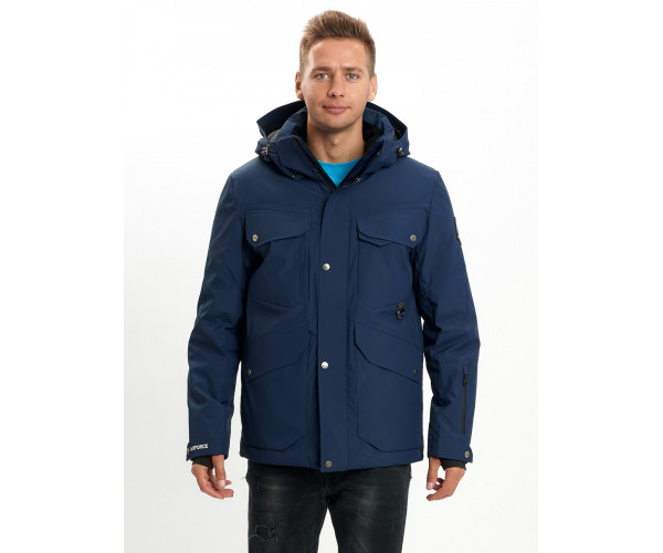 Горнолыжная куртка мужская  темно-синего цвета 2088TS