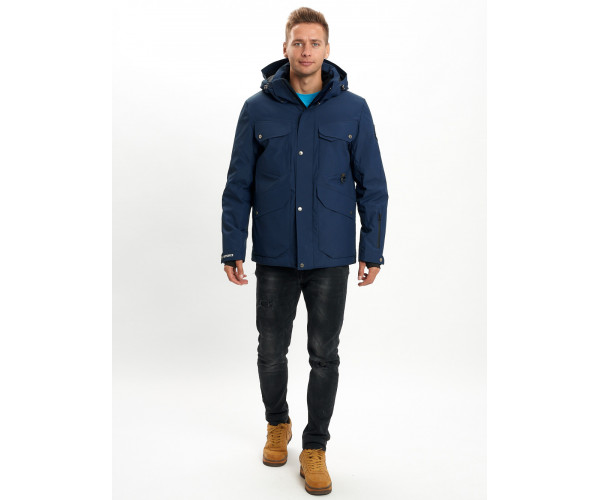 Горнолыжная куртка мужская  темно-синего цвета 2088TS