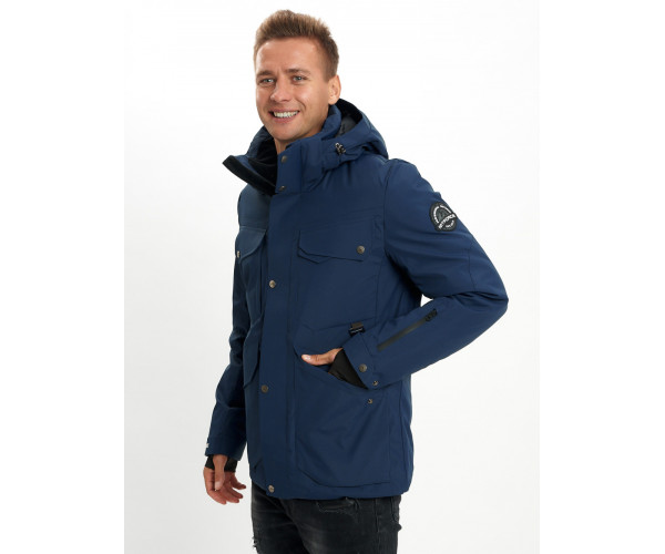 Горнолыжная куртка мужская  темно-синего цвета 2088TS