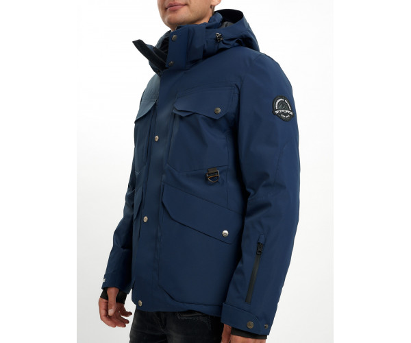 Горнолыжная куртка мужская  темно-синего цвета 2088TS